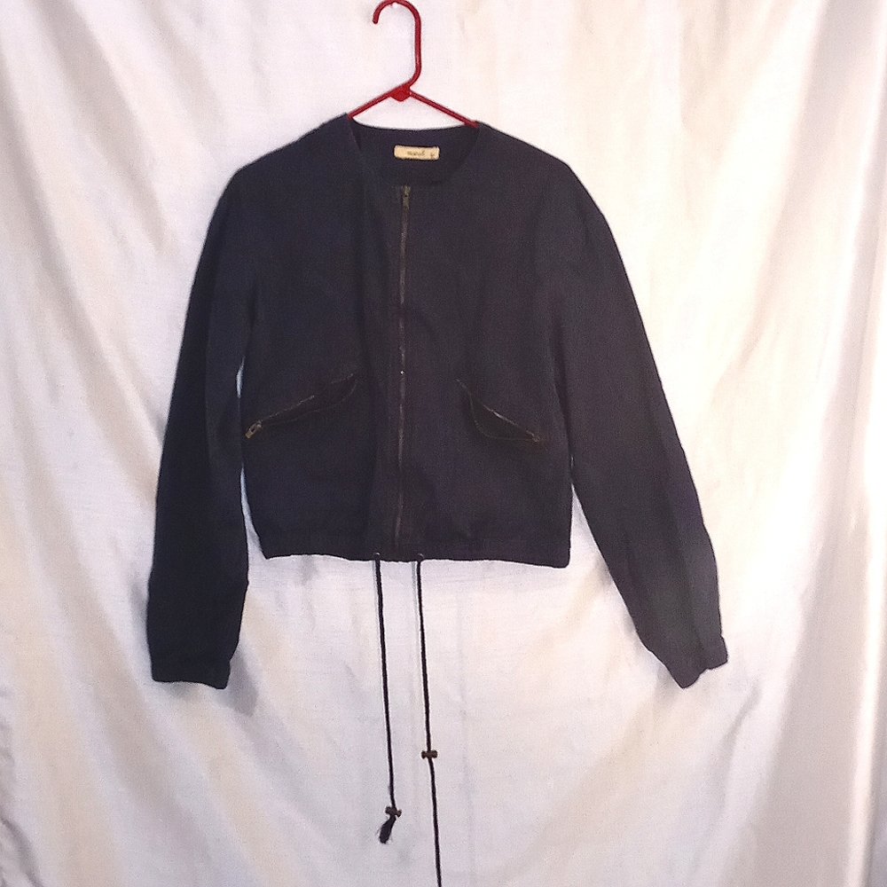 Navy Blue Bomber Jacket